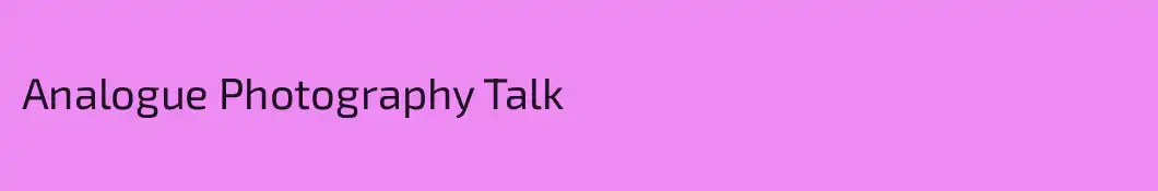 Analogue Photography Talk